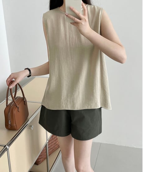 back slit sleeveless blouse /2color　FL2712