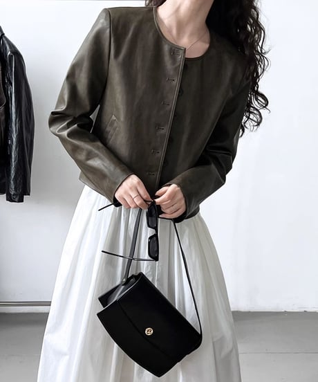 short pu leather jacket　FL2707