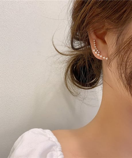 pearl crystal ear cuff　FL2187