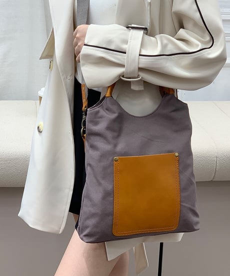 front pocket canvas 2-way bag /4color　FL2952
