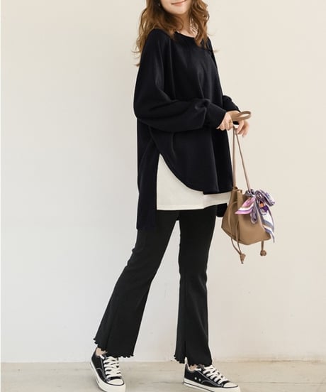 oversized casual knit tops /5color　FL3480