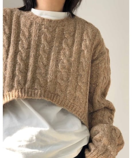 twisted pull-over round neck sweater /2color　FL2640