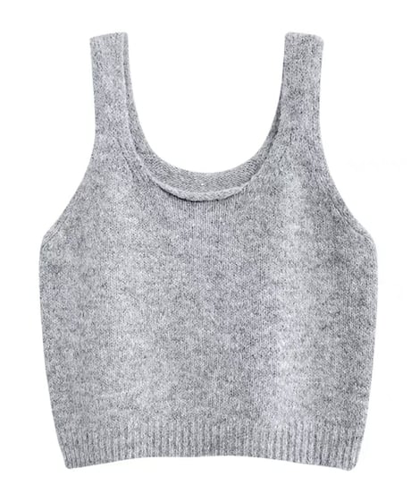 u-neck knit tank top　FL2227