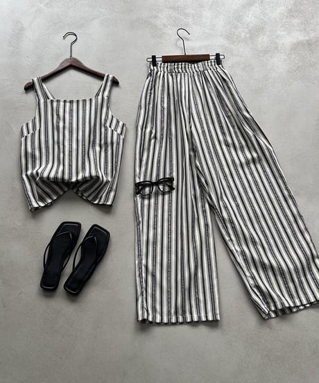 sleeveless stripe setup　FL2440