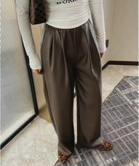 faux leather wide pants /2color　FL2110