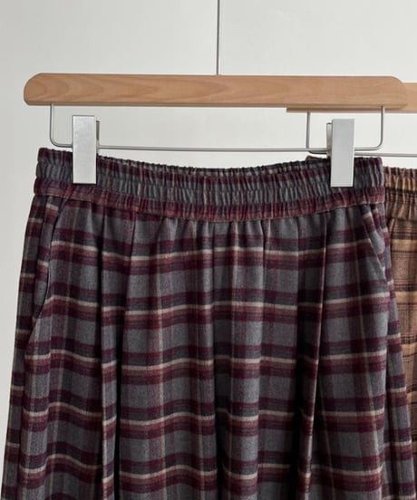 retro check wide pants /2color　FL2986
