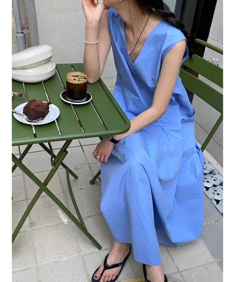 v-neck sleeveless dress /3color　FL2006