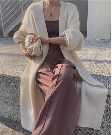 oversized long knit cardigan　FL2893