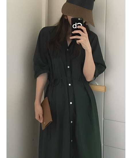 front button half sleeve op /2color　FL2473