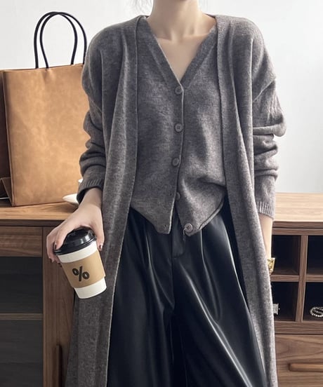 knit vest & cardigan ensemble /5color　FL3070