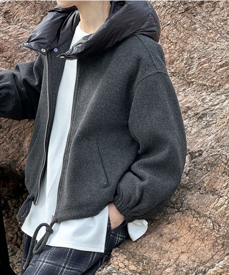down hooded short blouson　FL3044