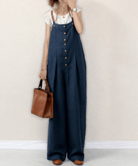 button-front wide-leg overalls /3color　FL3608
