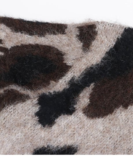 leopard print knit /2color　FL3049