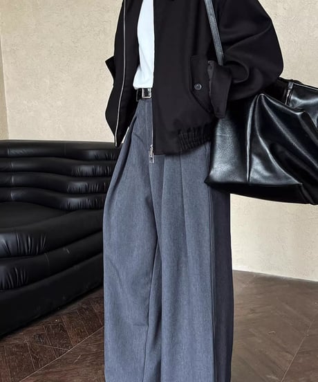 tucked wide leg pants /2color　FL2762