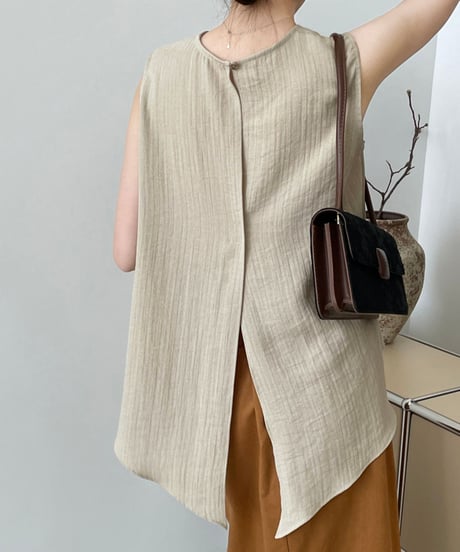 back slit sleeveless blouse /2color　FL2712