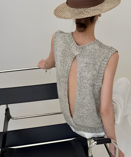 backless sleeveless summer knit　FL2058