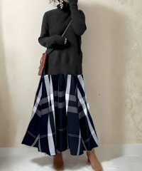 knitted top and skirt combined dress　FL3489