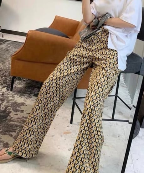 bohemian print drape pants　FL2127