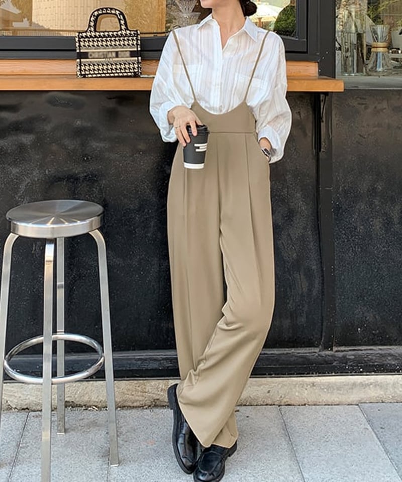 high waist suspenders pants FL2402 | Flosa
