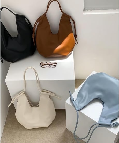 curved design tote bag /4color　FL3448