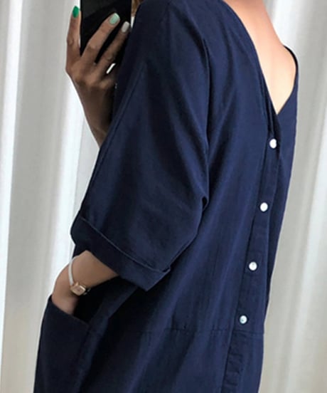 slimming dress scott linen shirt　FL2133