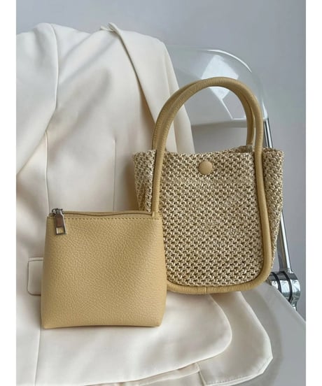 straw tote bag /2color　FL2059