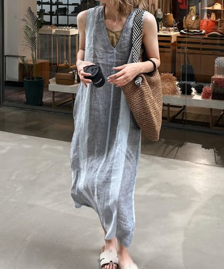 v-neck sleeveless dress /4color  FL3430