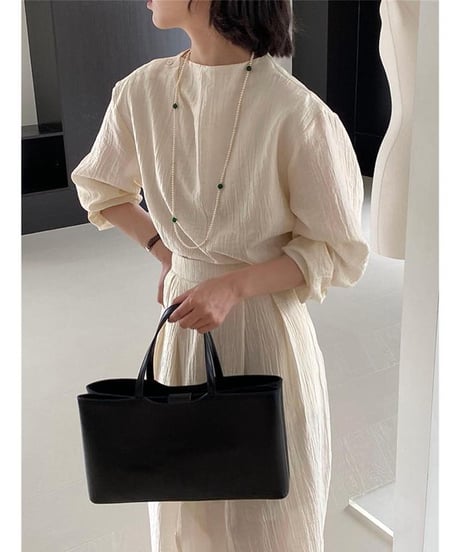 round neck blouse & slit skirt setup　FL2437