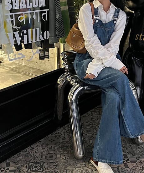 tuck denim overalls　FL2401