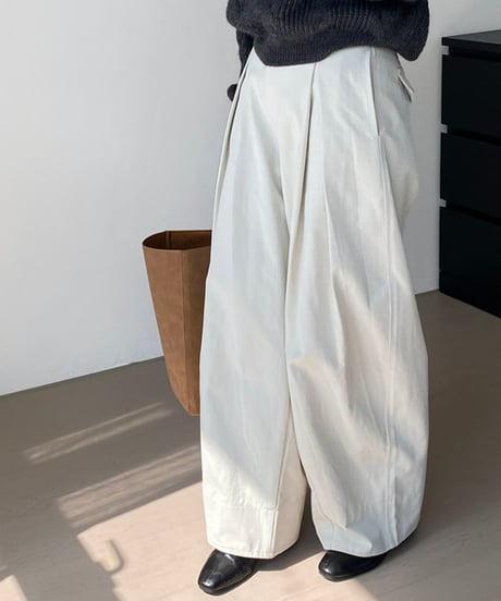 tucked wide pants /2color　FL2865
