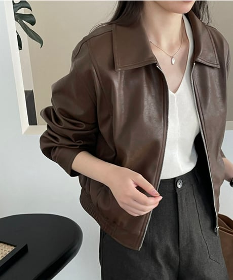 short leather jacket /2color　FL2808