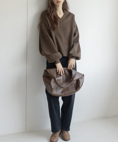 lantern sleeve v-neck pullover knit /2color　FL3178