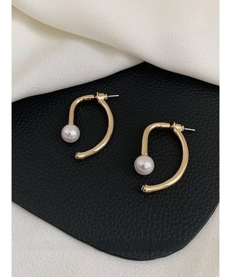 pearl hoop earrings　FL2355