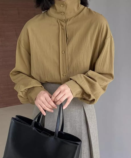 front button stand collar shirt /5color　FL2783