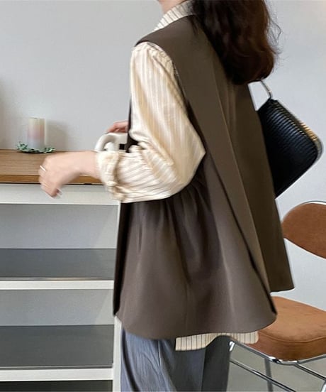 side gather vest /2color　FL2517
