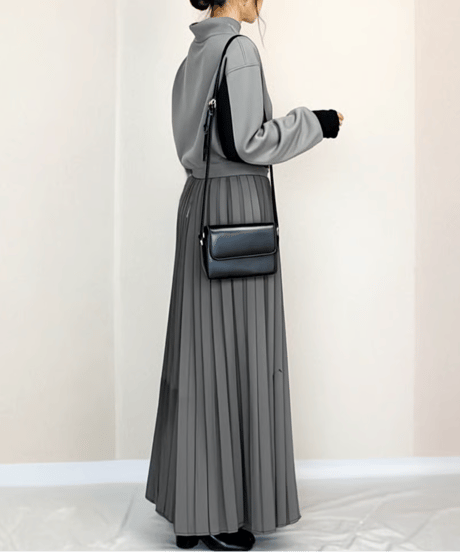 pleated skirt dress /2color　FL3579