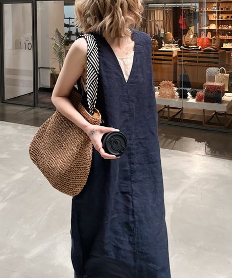 v-neck sleeveless dress /4color  FL3430