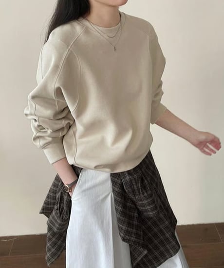 round neck casual pullover /2color　FL2972