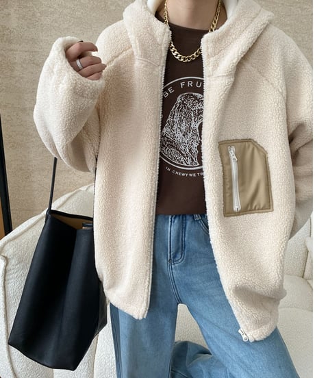 boa hood zip-up jacket 　FL3122