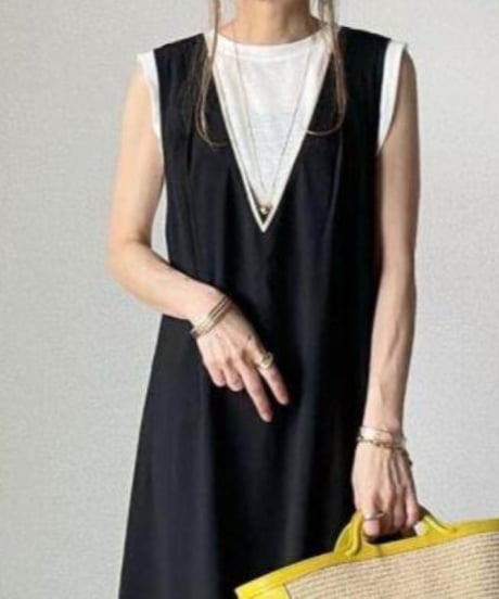 v neck layer maxi dress　FL3643