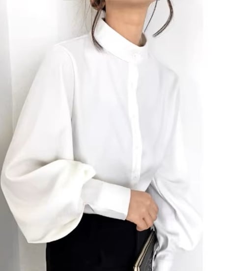 balloon sleeve stand collar shirt /4color　FL3331