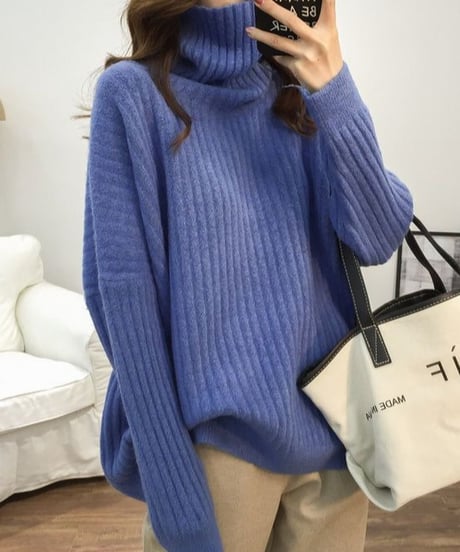 high neck loose fit knit /7color　FL3063
