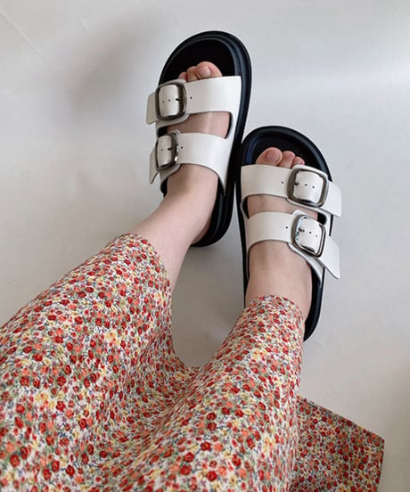 thick sole buckle sandals /2color　FL2318