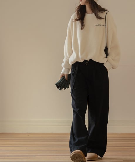 back logo boa fleece pullover /2color　FL3208