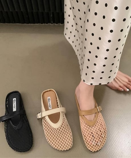 round toe mesh slip-on /3color　FL3381