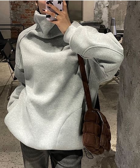 drawstring neck turtleneck sweatshirt　FL2546