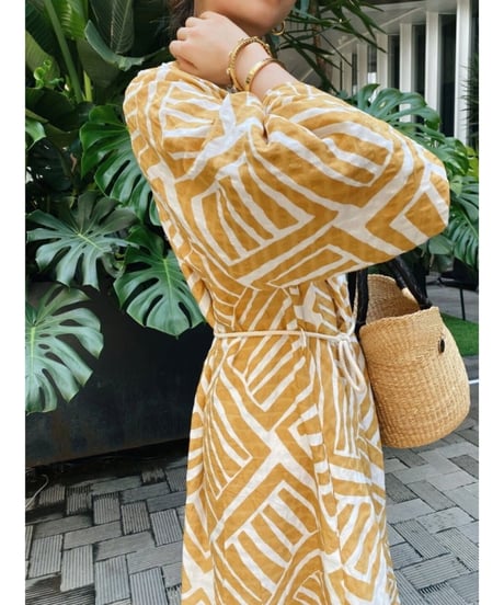 v-neck ethnic style dress　FL2060