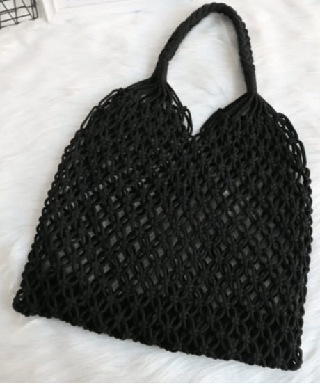 natural braided mesh bag / 3color　FL3446
