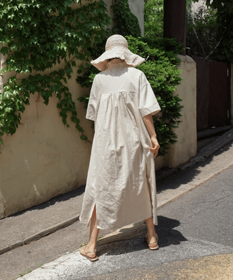 cotton linen dress　FL2132