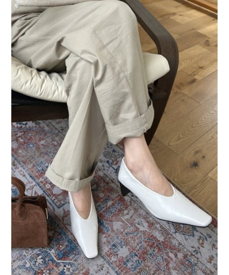 square toe heel pumps /3color　FL2307